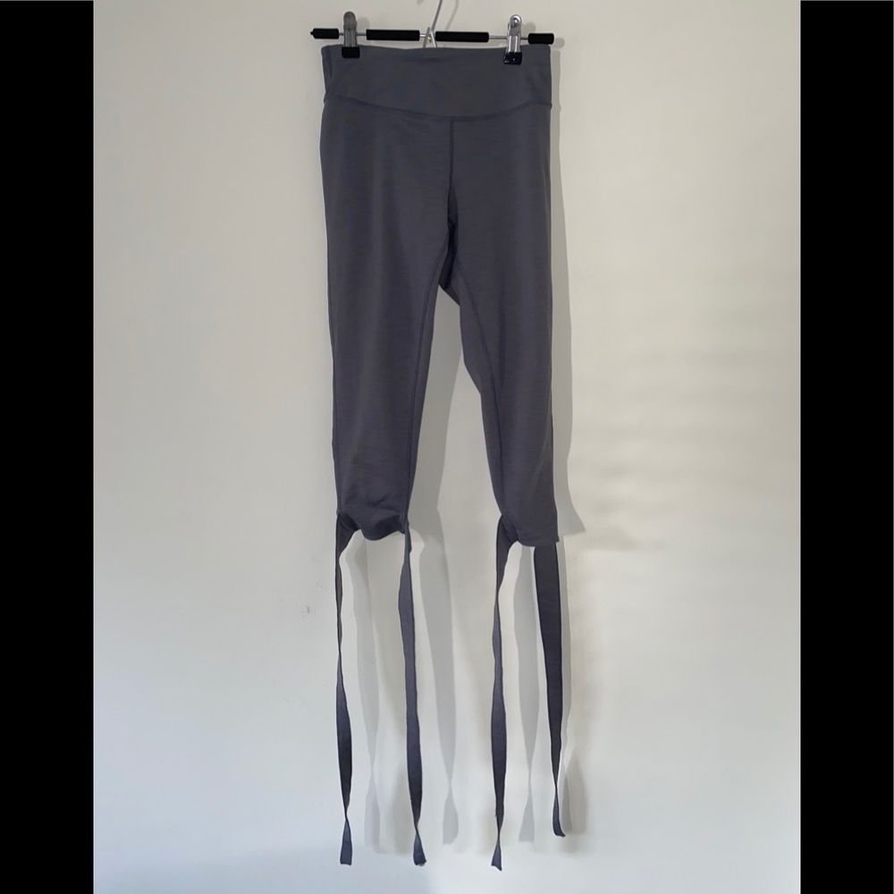 Manduka Yoga Flux Tie Leg Gray Leggings Sz XS - Picture 4 of 7